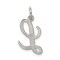 Sterling Silver Medium Script Initial Letter L Charm Jewerly 18mm x 8mm